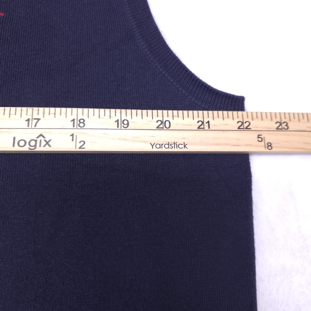 Polo Ralph Lauren Sweater Vest Men's Large Navy Blue V-Neck 100% Pima Cotton - Picture 7 of 7